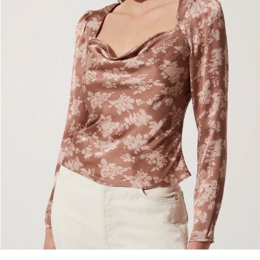ASTR the label satin blouse